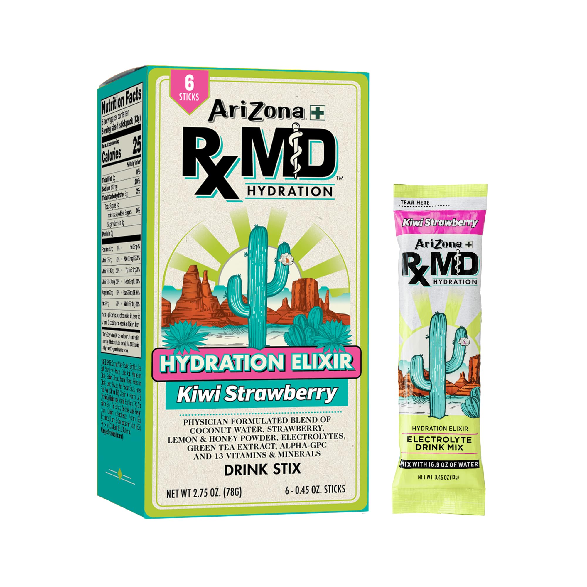 Amazon.com: Arizona Rx MD Hydration Kiwi Strawberry - Drink Mix